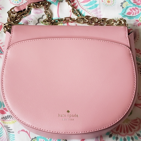 Kate Spade Medium Chain Saddle Bag Pink NWT - Picture 11 of 14